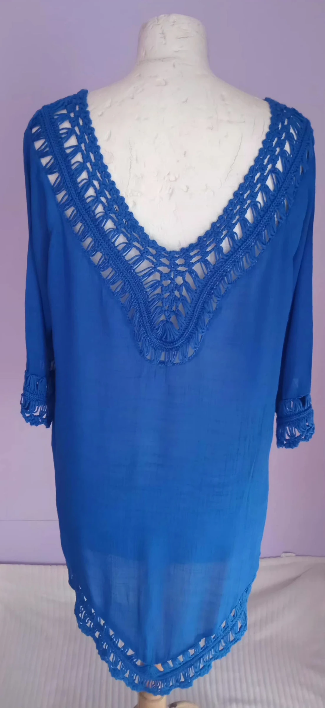 Túnica feminina azul boêmia Tamanho M – photo 2